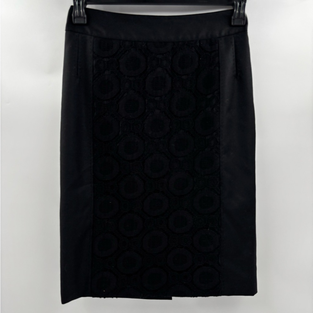 Tory Burch Women's 4 Wool Black Lace‎ Knee-length Pencil Skirt - Picture 4 of 5